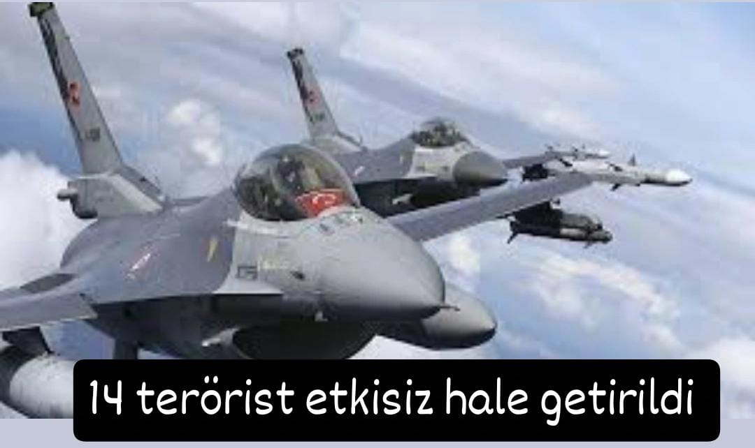 Irak’ın Kuzeyinde 14 Terörist Etkisiz Hâle Getirildi