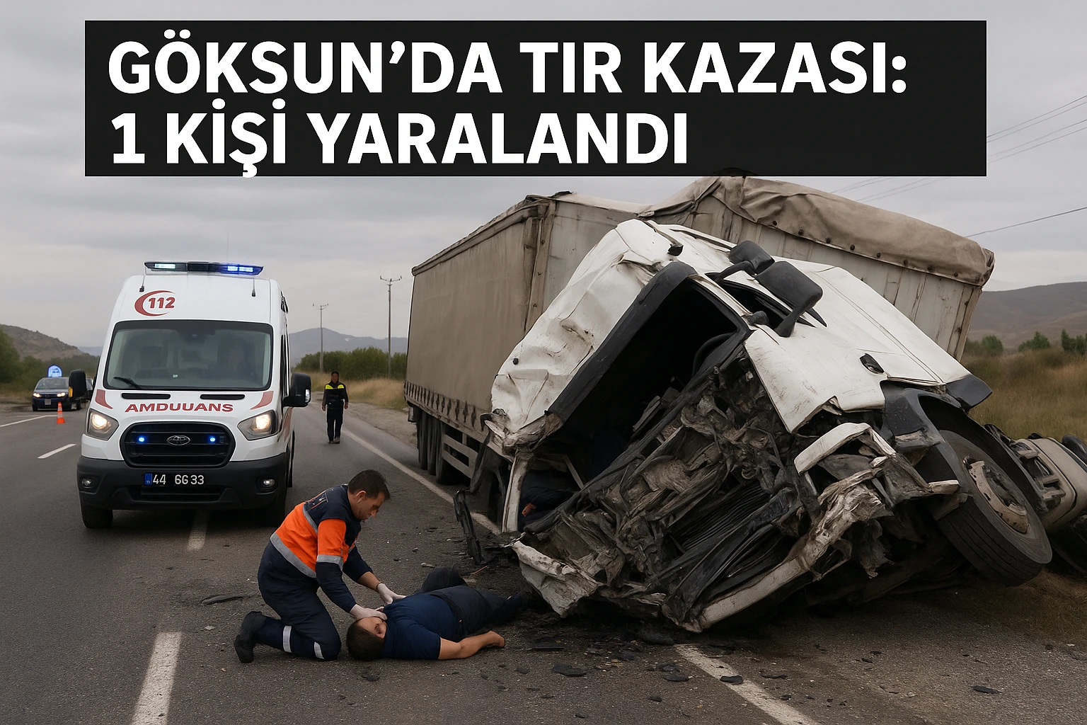 Göksun Karayolunda Tır Kazası: Yaralı Hastaneye Kaldırıldı